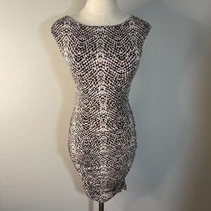 Tart XS NEW Mini Bodycon Stretch Dress Brown Black XS